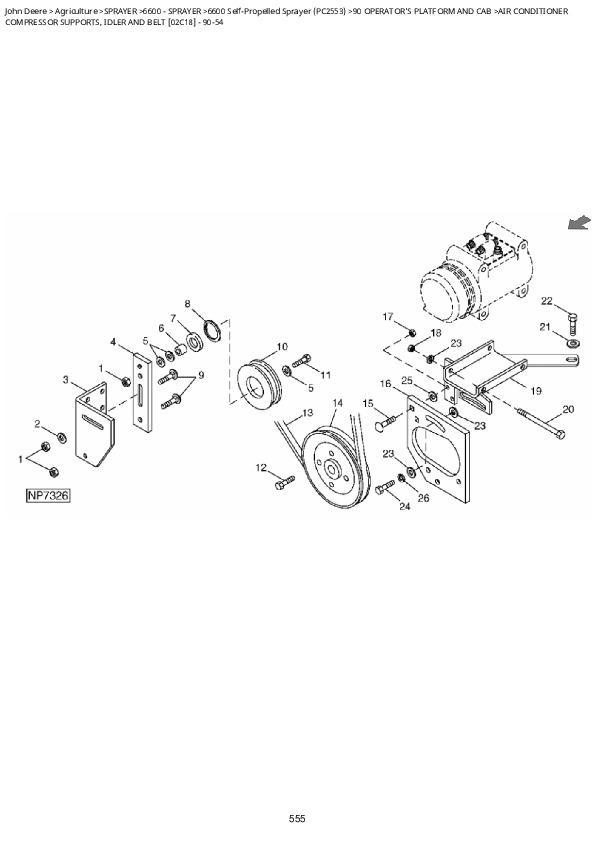 John Deere 6600 SelfPropelled Sprayer Parts Catalog (PC2553) A++